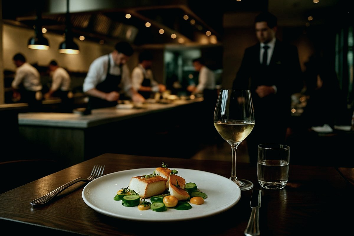Restaurante contemporâneo em San Diego com cozinha aberta e serviço de menu degustação