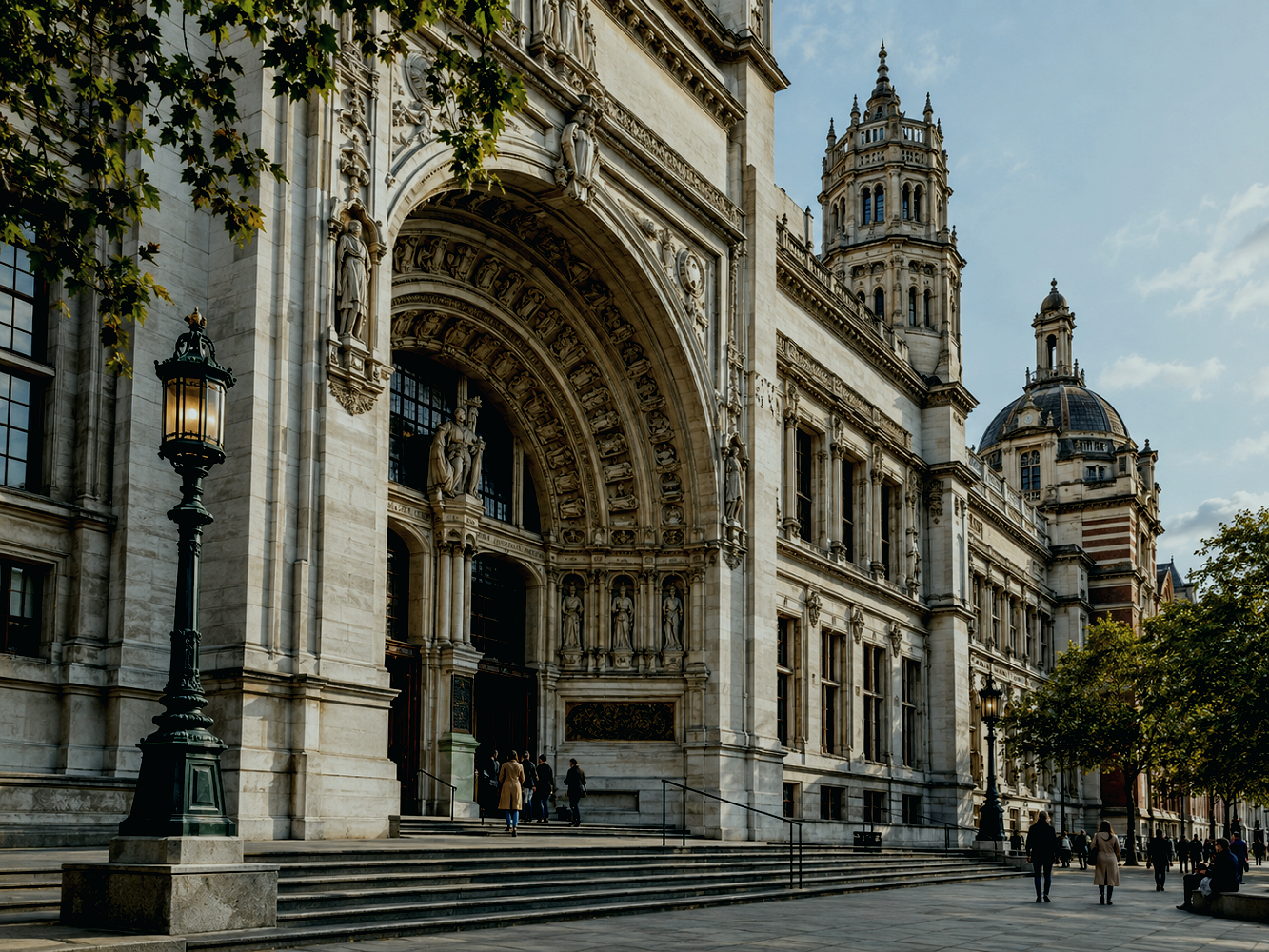 Victoria and Albert Museum em Londres, imagem editorial de apoio à matéria sobre o trench coat da Burberry